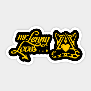 mr.Lenny Loves Slogan / yellow Sticker